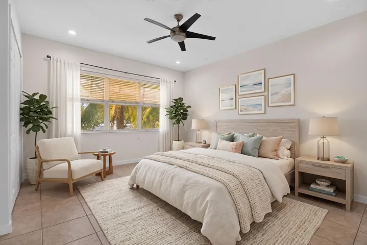 Virtually staged Primary bed