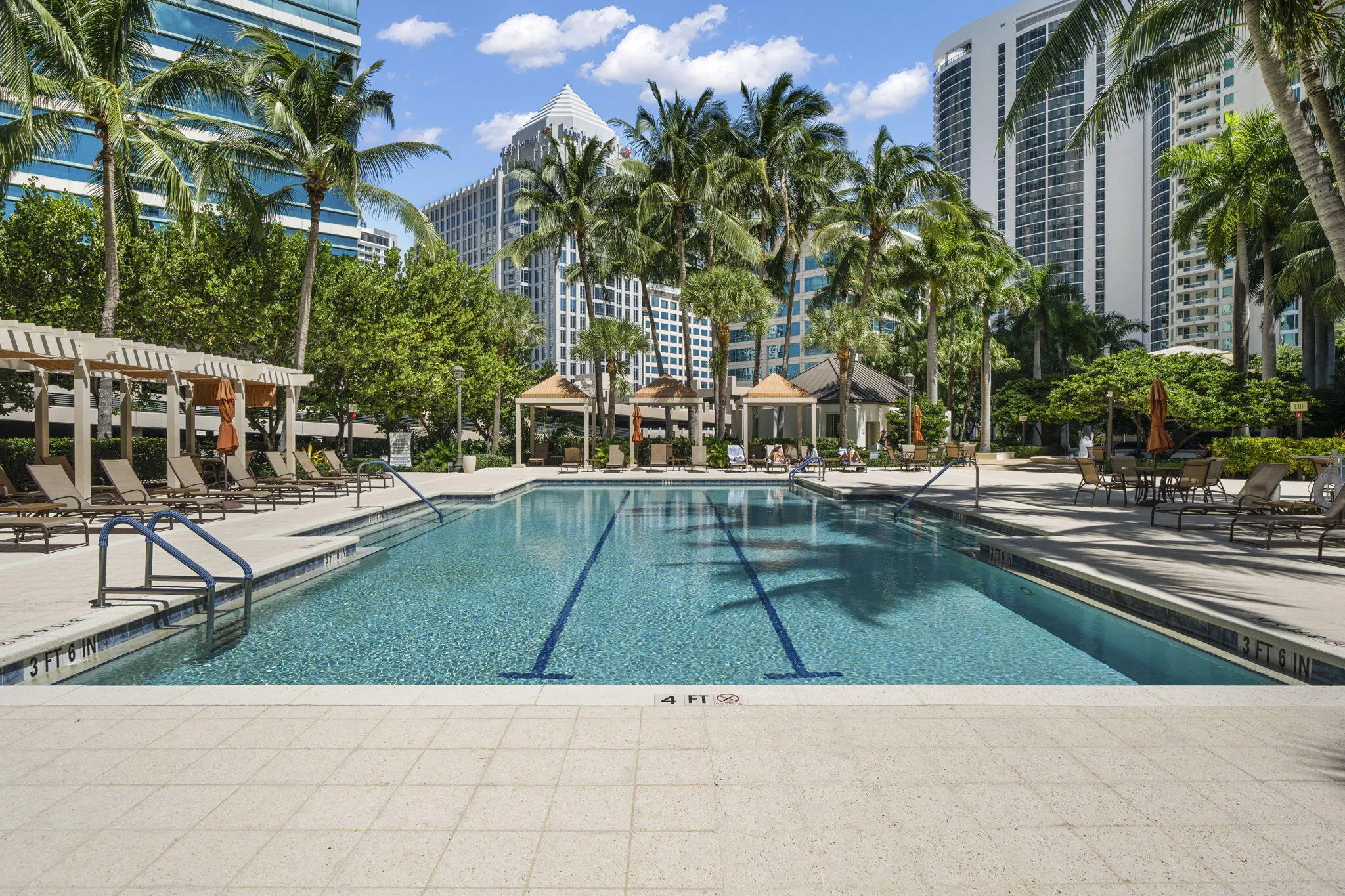 The pool is heated all year round.