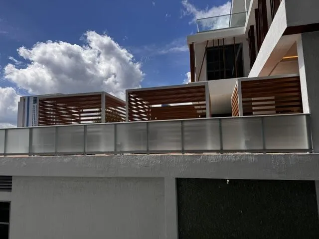 This is the one of the views from the balcony which is the pool deck of the new building next door