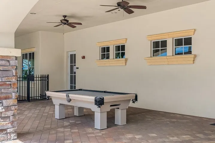 Billiards room on clubhouse veranda