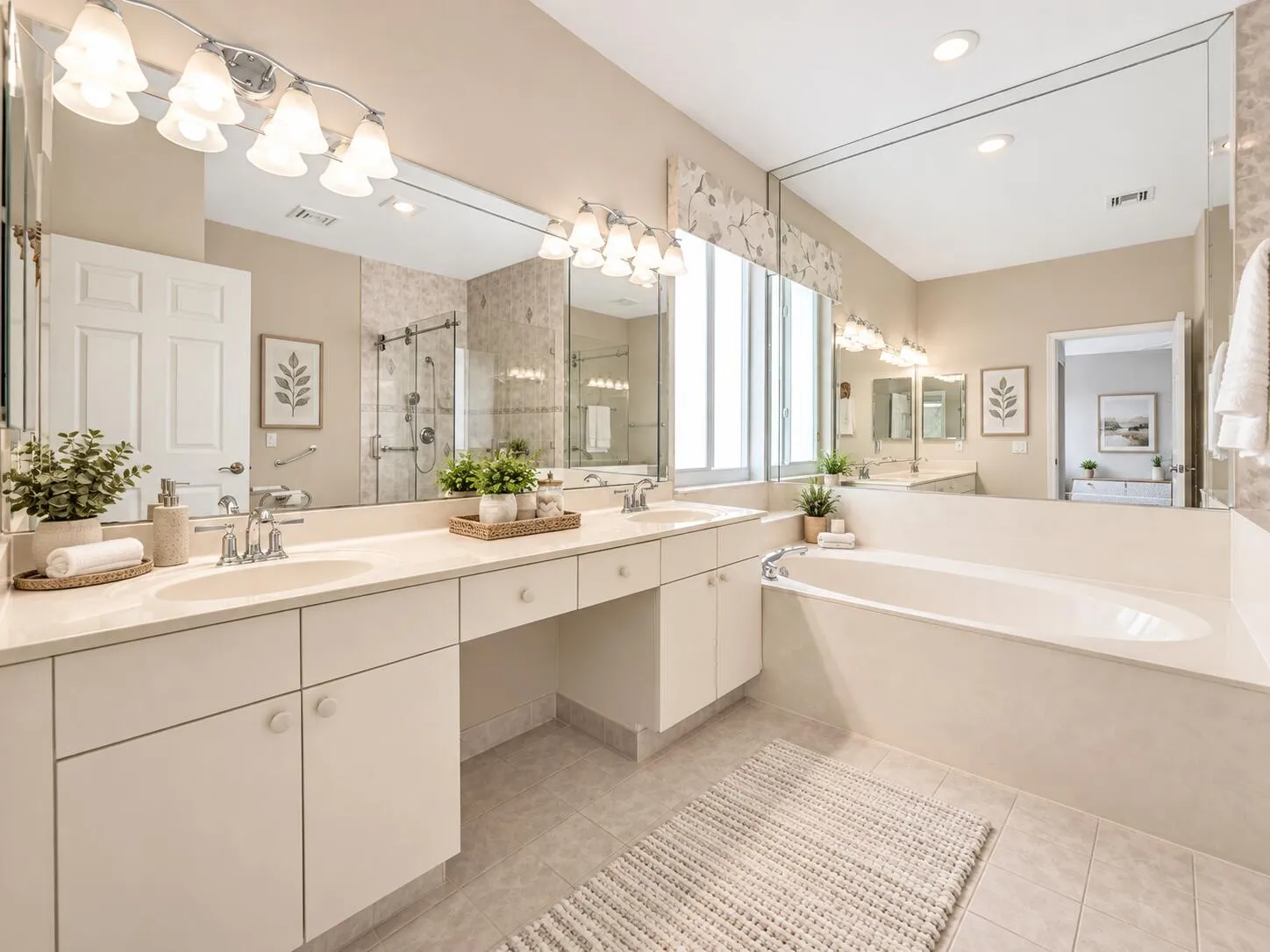 Primary bathroom, virtually stage