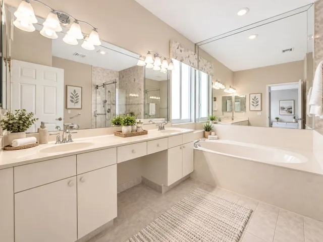 Primary bathroom, virtually stage