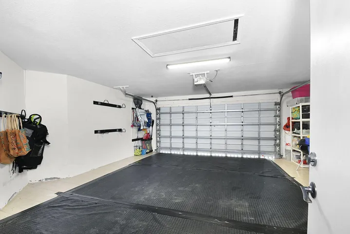 Tiles floors in garage