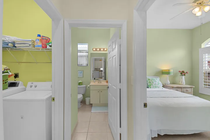 Hallway to laundry + guest area