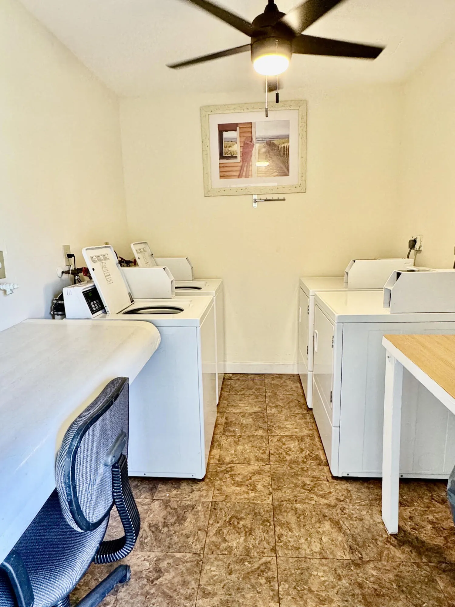 Common laundry with folding table