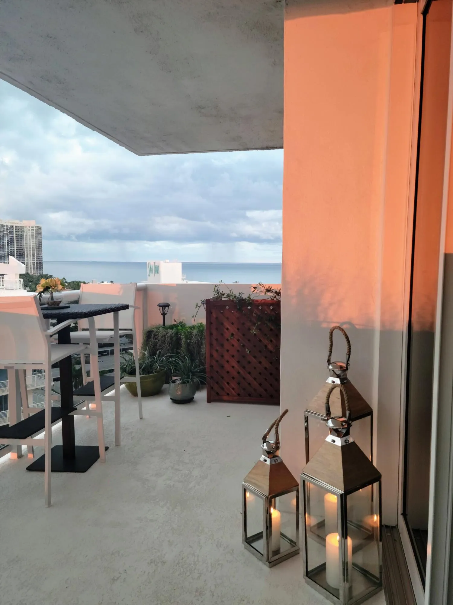 Orange sunset on Balcony
