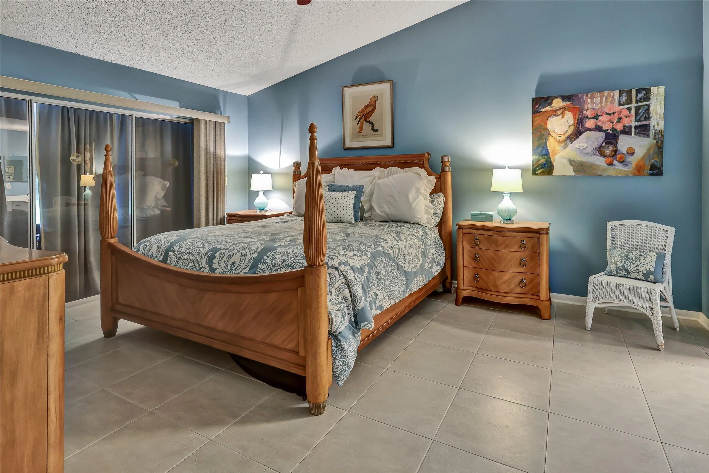 Nice large Primary suite with sliders to the Florida Room