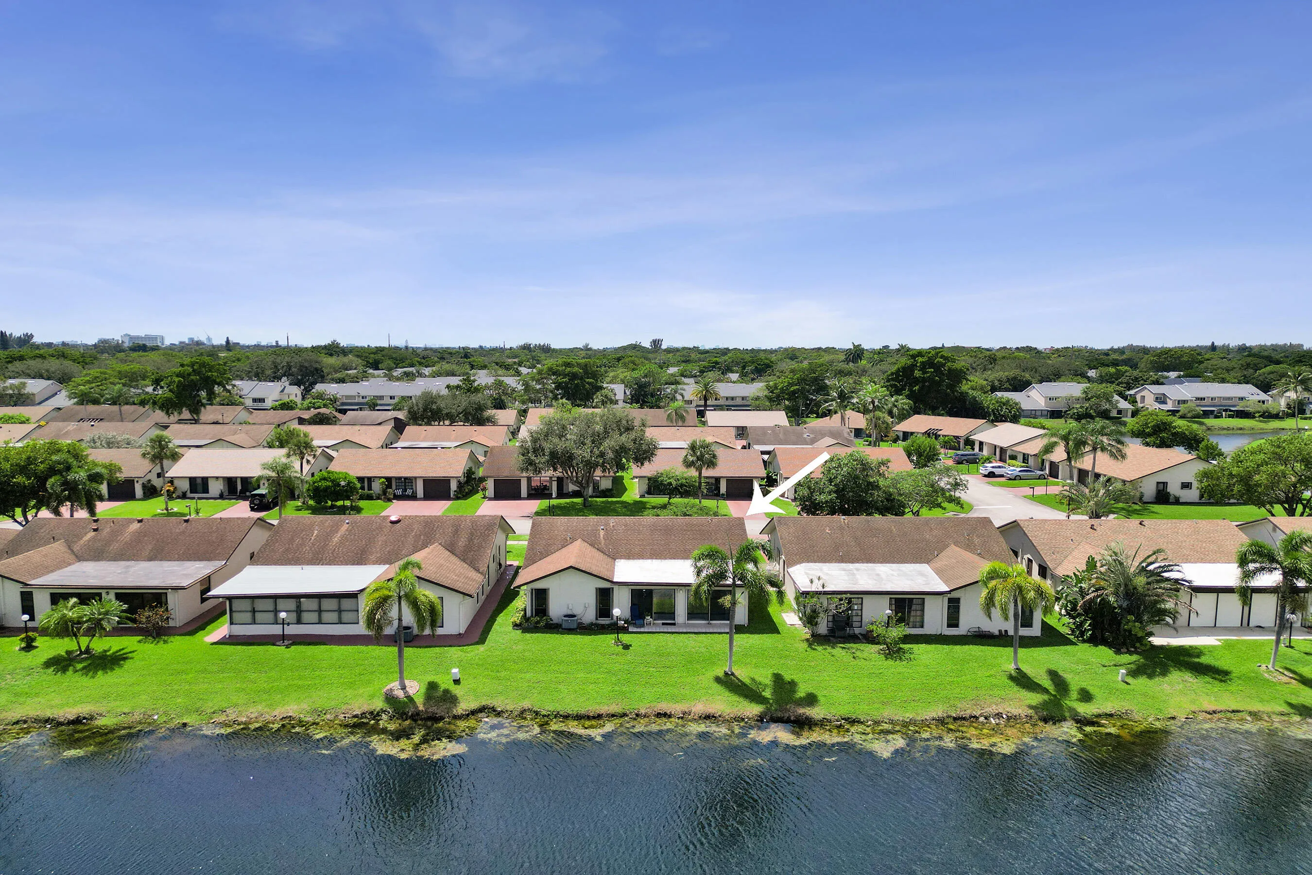 Waterfront property with expansive green space