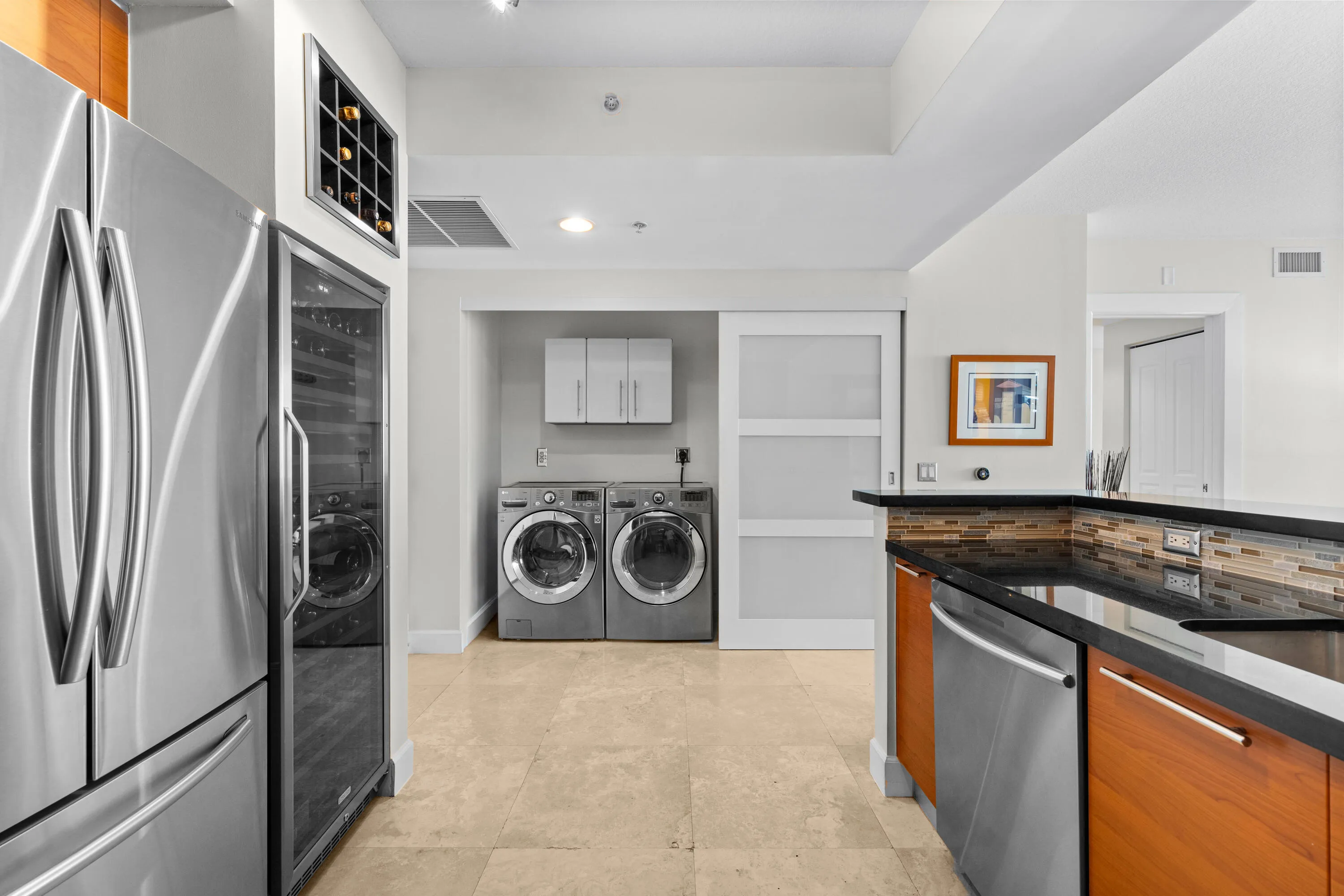Full-size washer & dryer.