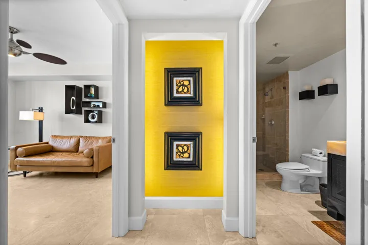 Hallway Entry to 2nd bedroom/media/office room & bathroom.