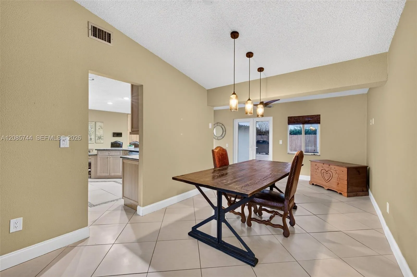 Extra long dining area due to the additioin added on, view toward addition Extra long dining area due to the additioin added on, view toward addition