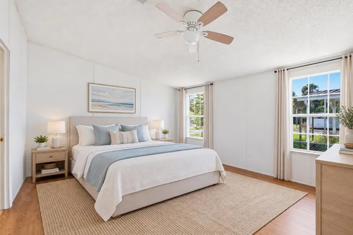 Primary bedroom virtually staged