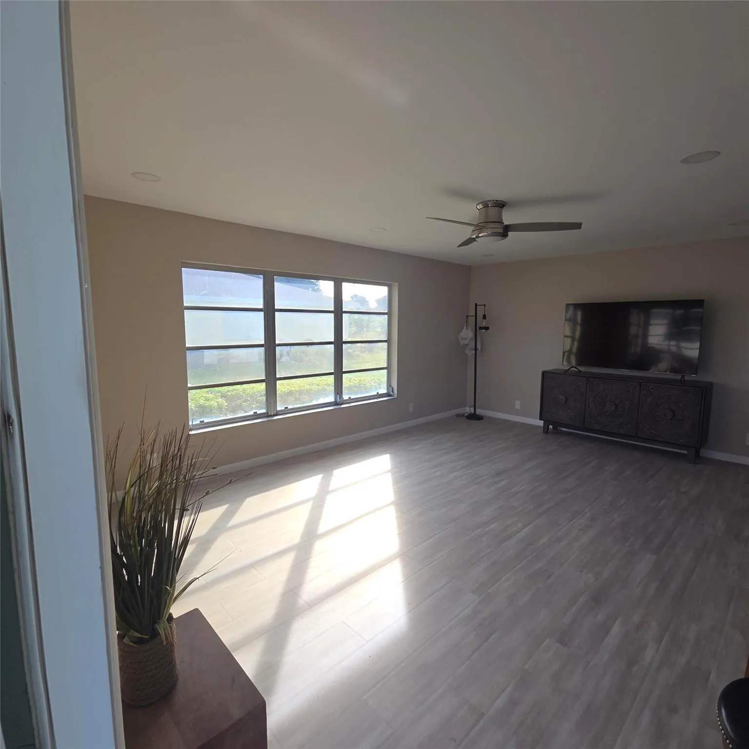 Large picture window, bright and sunny