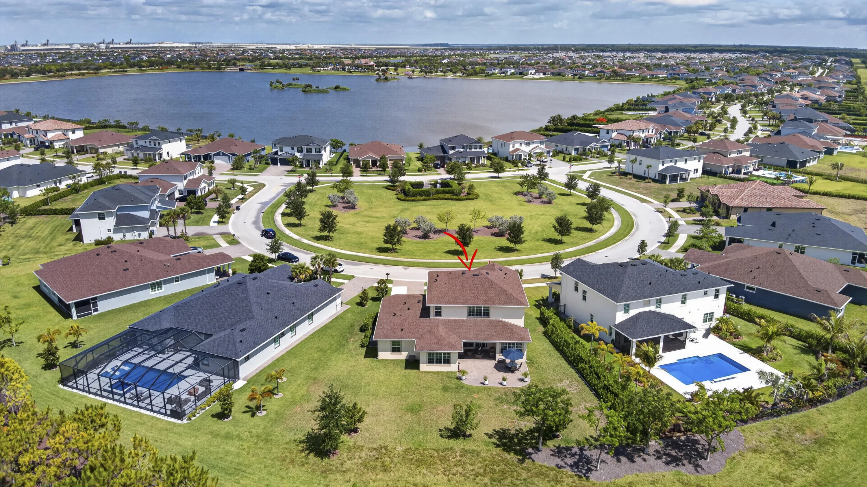 Aerial View Back of Home