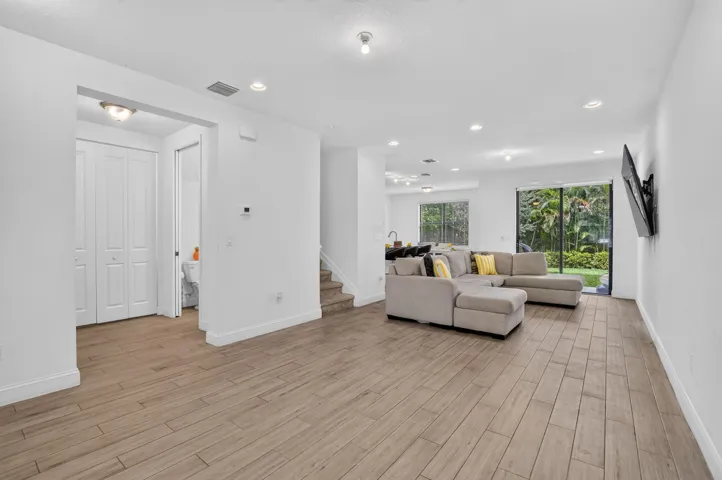Tile plank flooring.