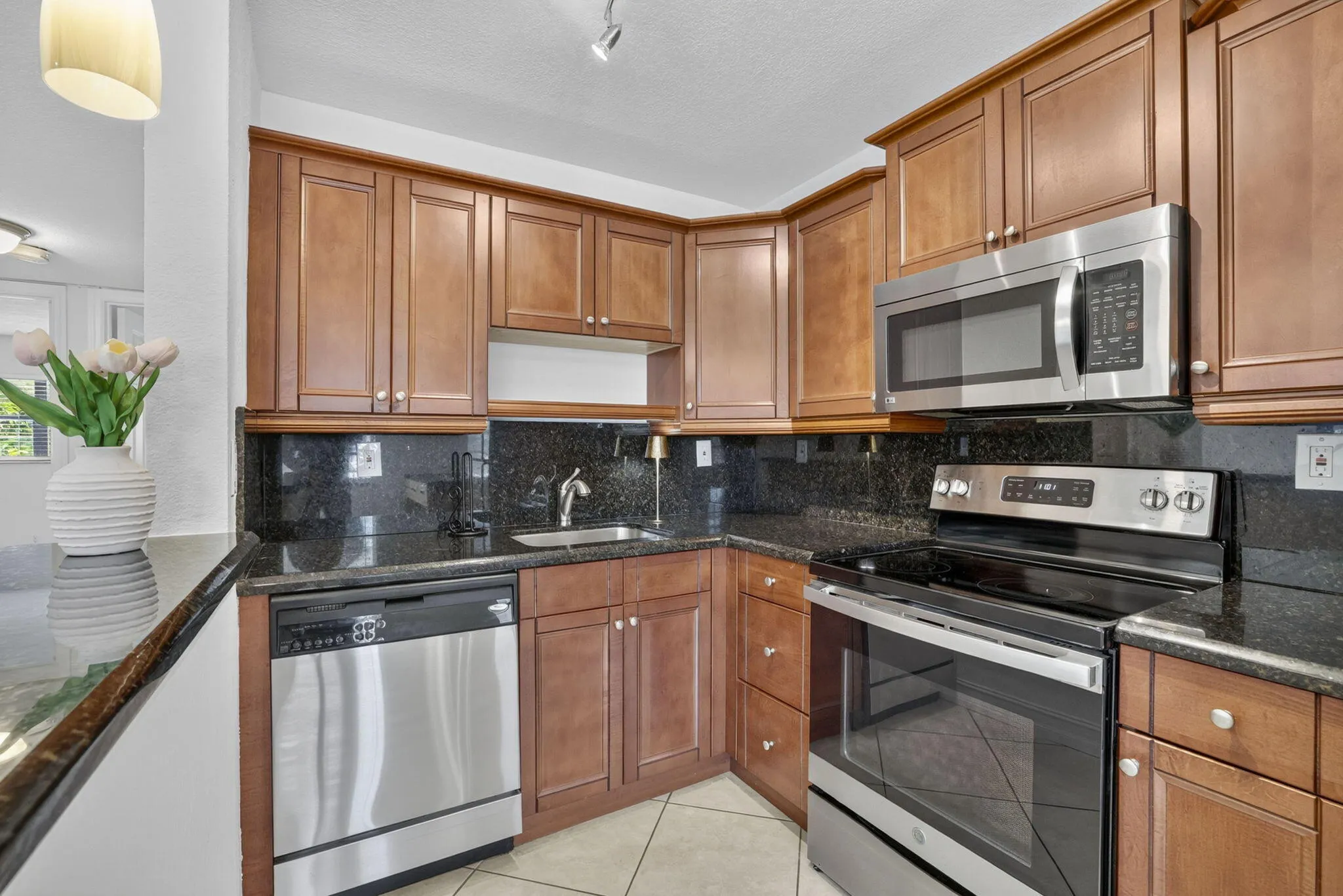 Dish washer, wood cabinets