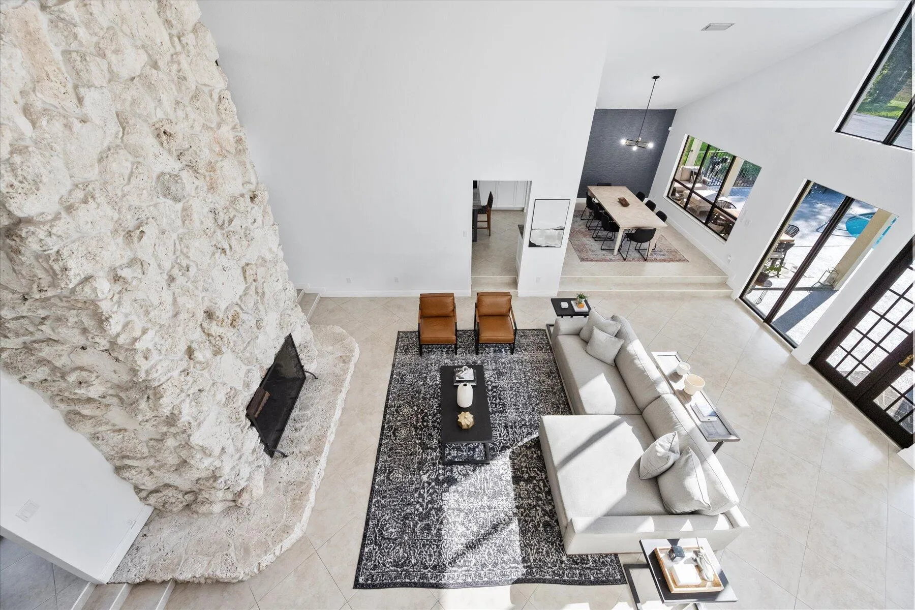 Upstairs to Living