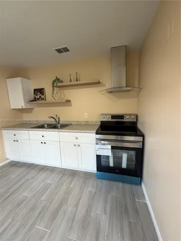 The brand-new stove just arrived