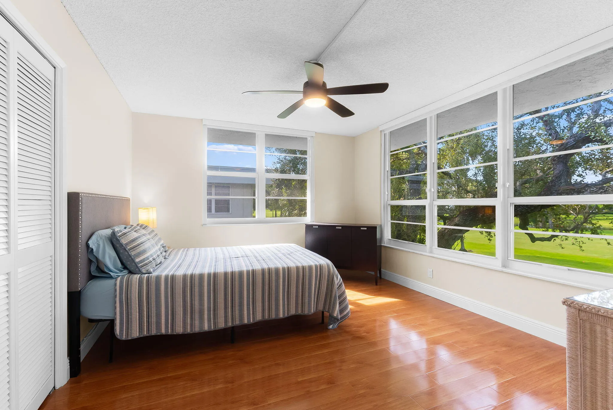 Spacious guest bedroom with plenty of room for guests.