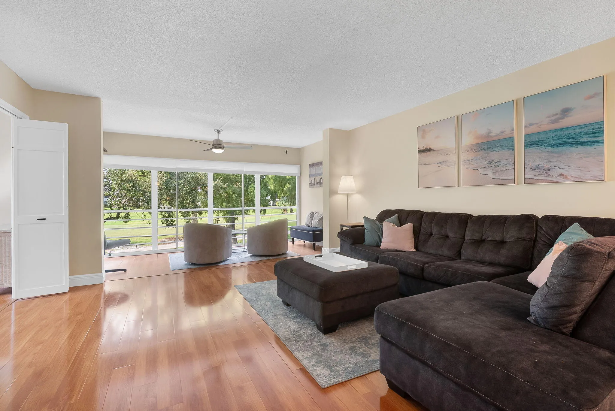 Spacious, open floor plan concept with views of the golf course.