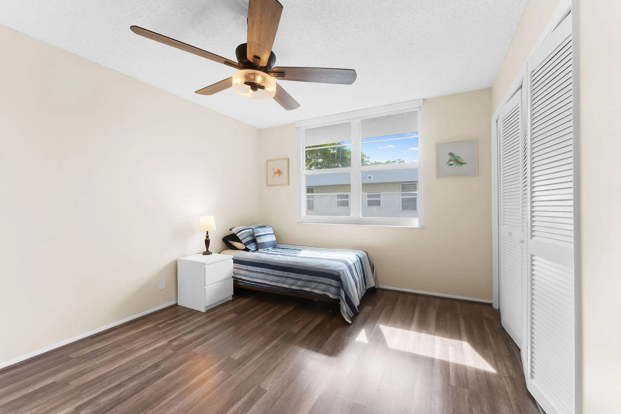 Spacious guest bedroom with plenty of room for guests.