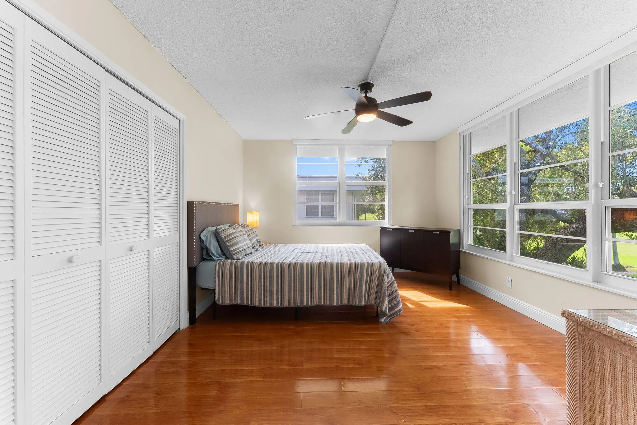Spacious guest bedroom with plenty of room for guests.