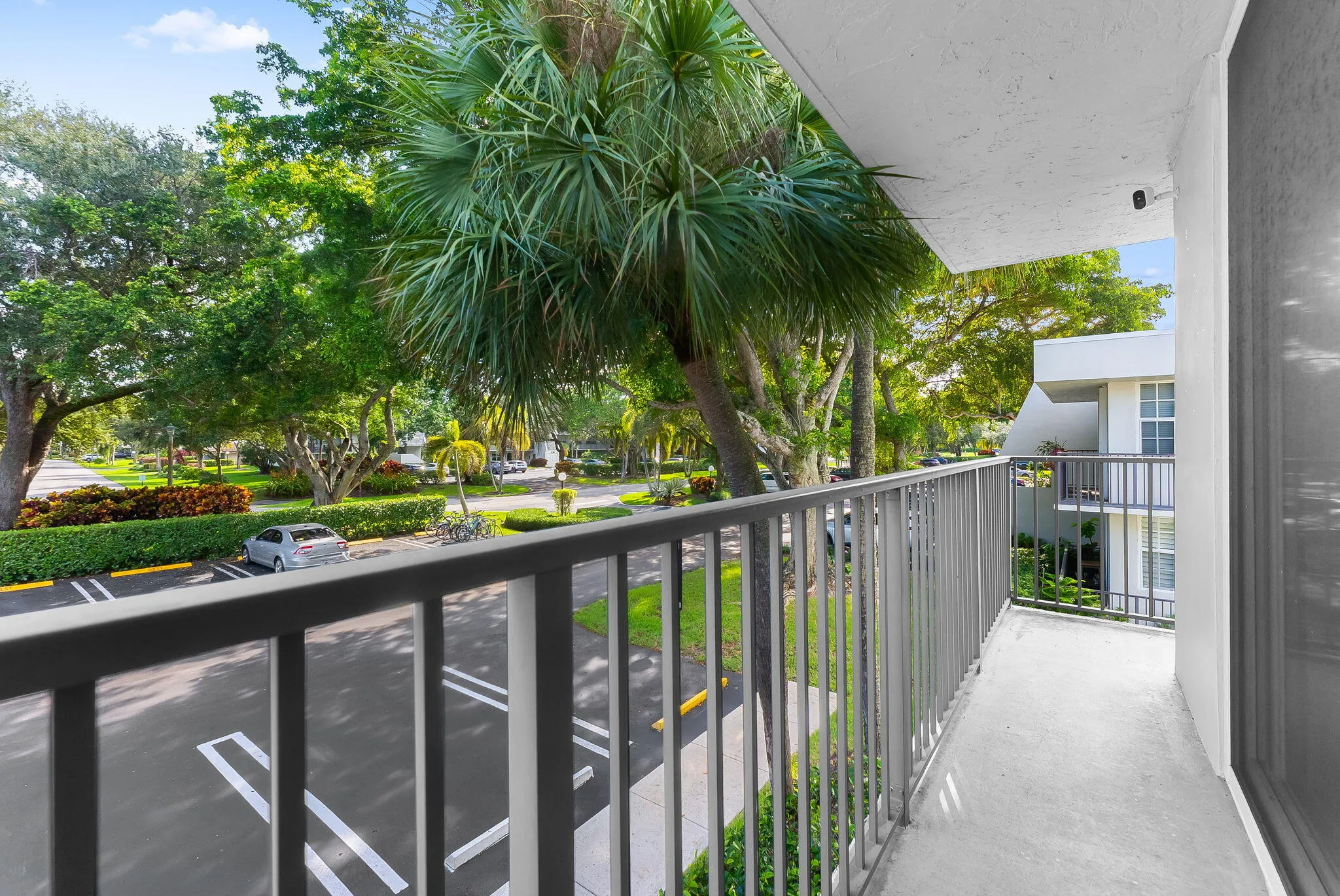 Balcony located off of the primary bedroom.