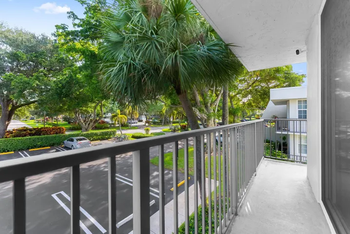 Balcony located off of the primary bedroom.