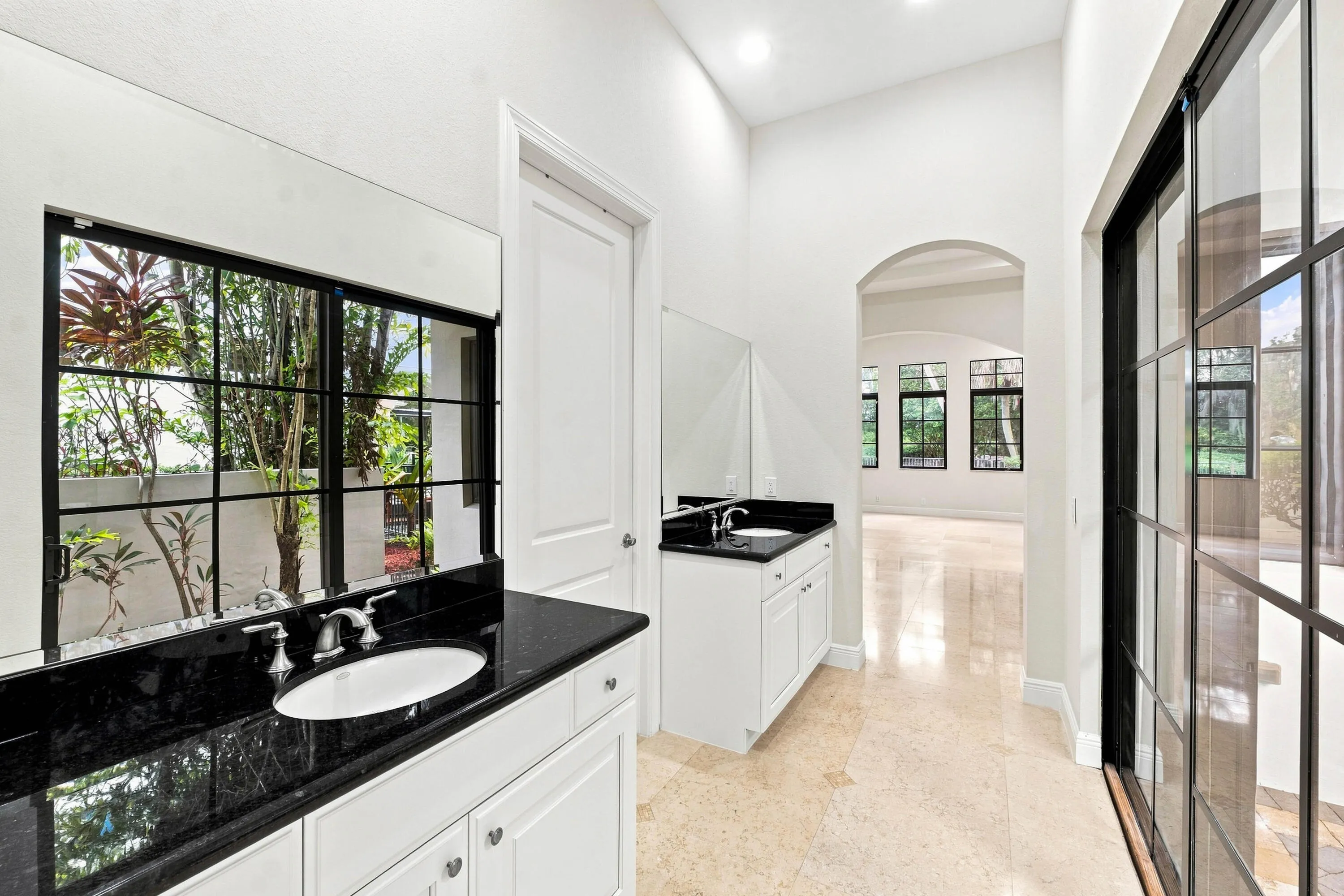 Updated bathroom with modern fixtures and finishes