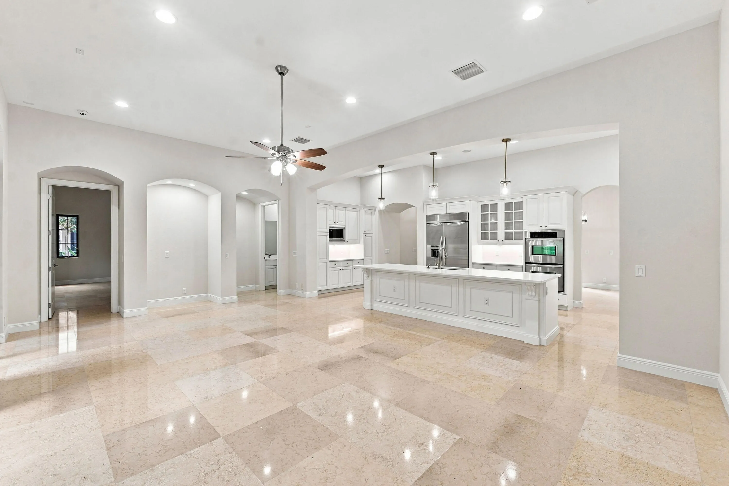 Renovated kitchen with updated appliances and finishes