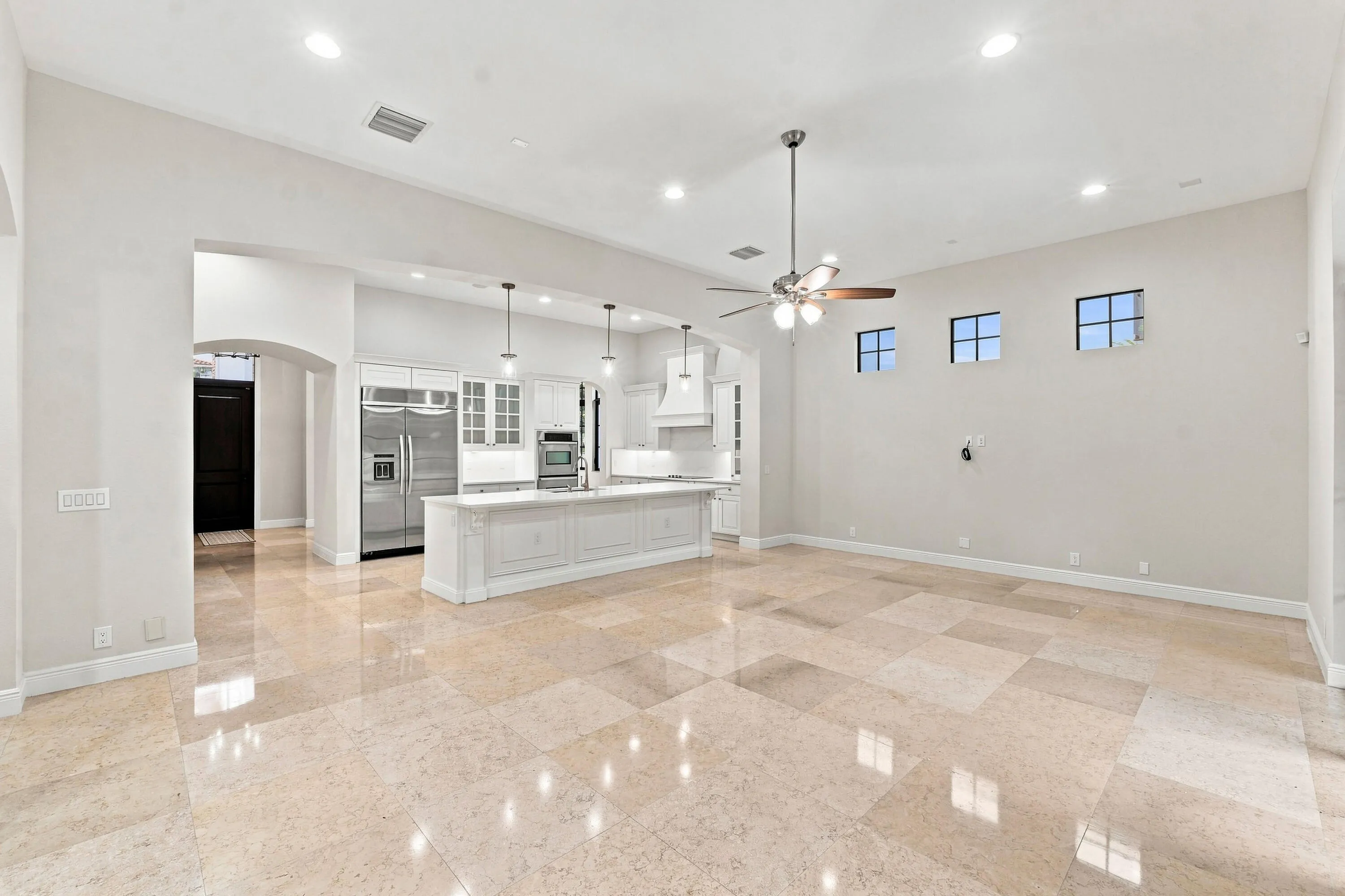 Renovated kitchen with bright modern finishes