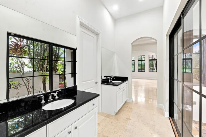 Updated bathroom with modern fixtures and finishes