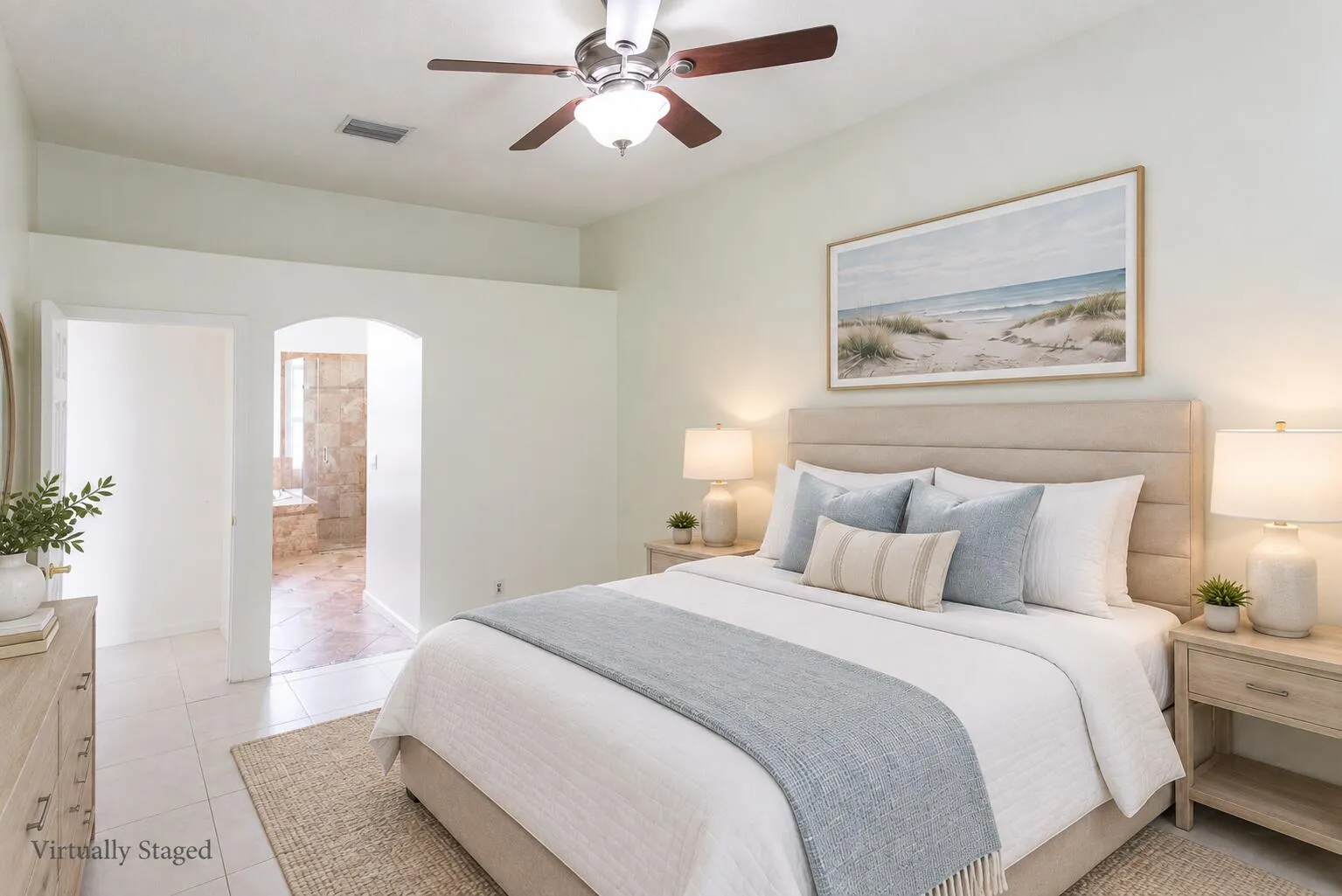 Virtually Staged Master Bedroom
