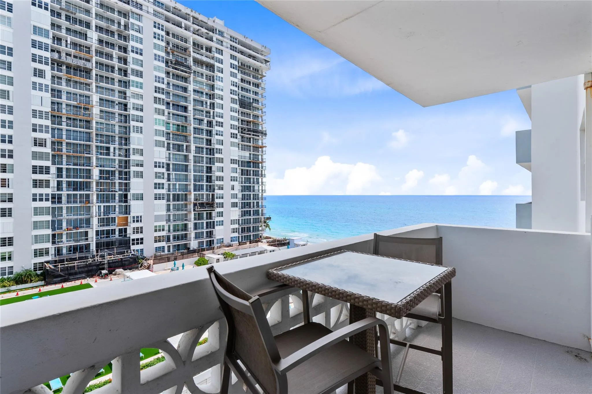 Private balcony with open water