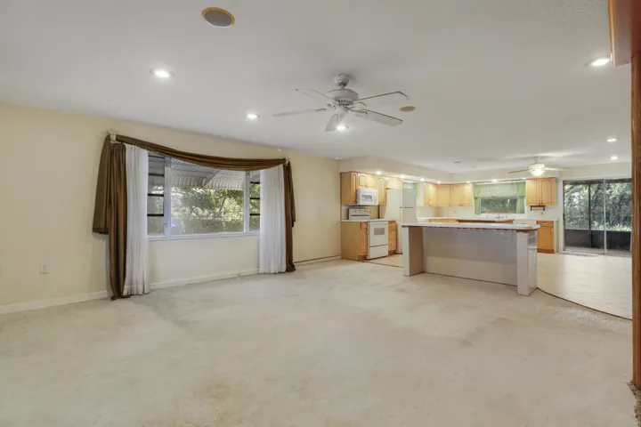 Eastside living room and kitchen