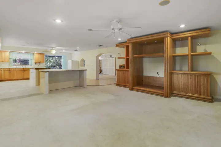 Eastside living room and kitchen