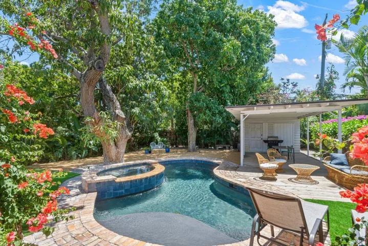 back yard with pool