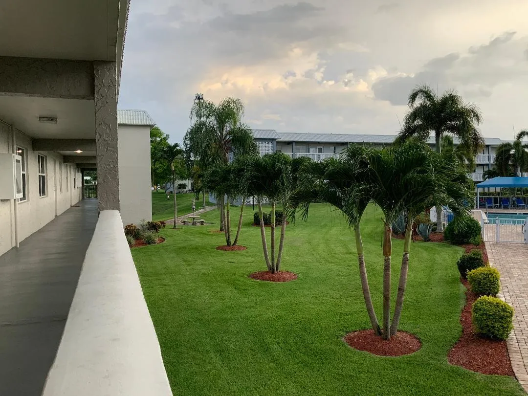 View from your catwalk of the beautifully maintained landscape