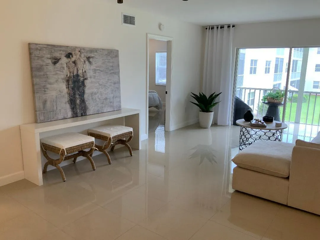 20" x 20" Elegant porcelain tile throughout the condo