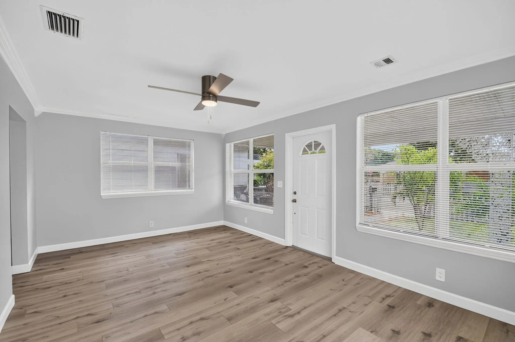 New ceiling fans, new baseboards
