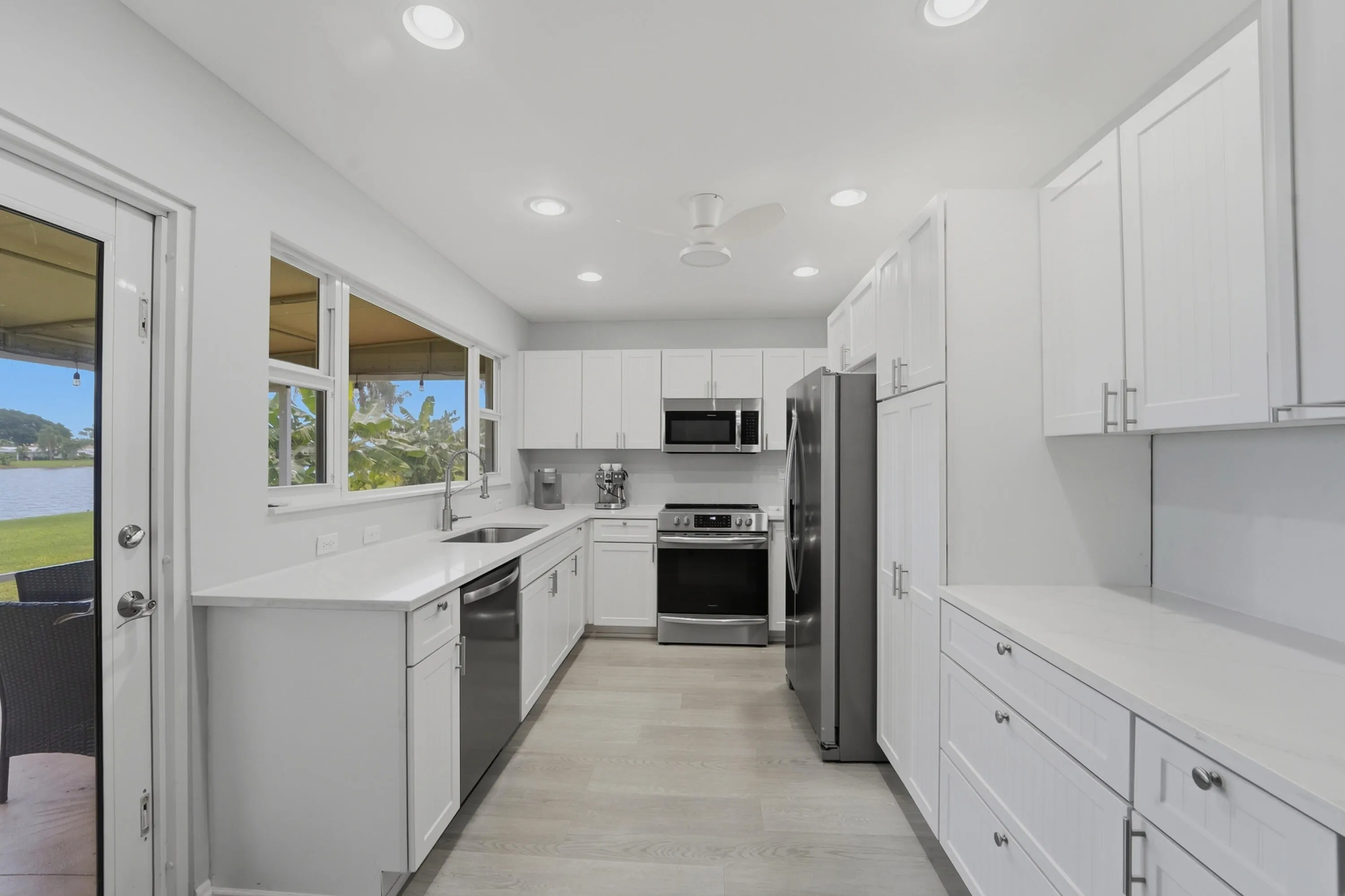 Kitchen with water view