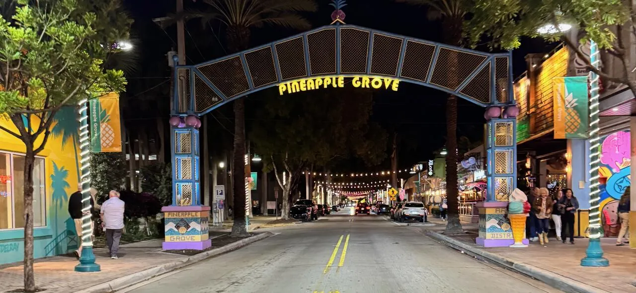 Pineapple Grove at Night