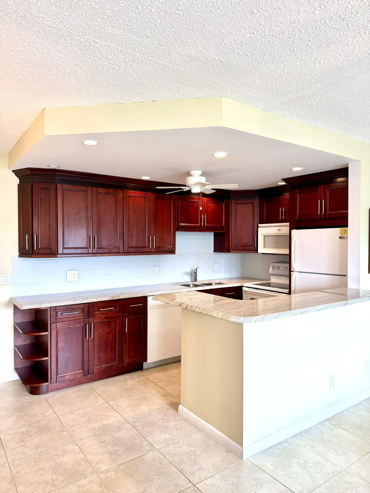 Open Kitchen -Cherrywood Cabinets, Granite, Breakfast Area