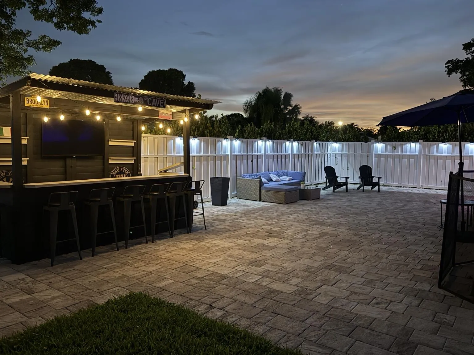 Backyard at night