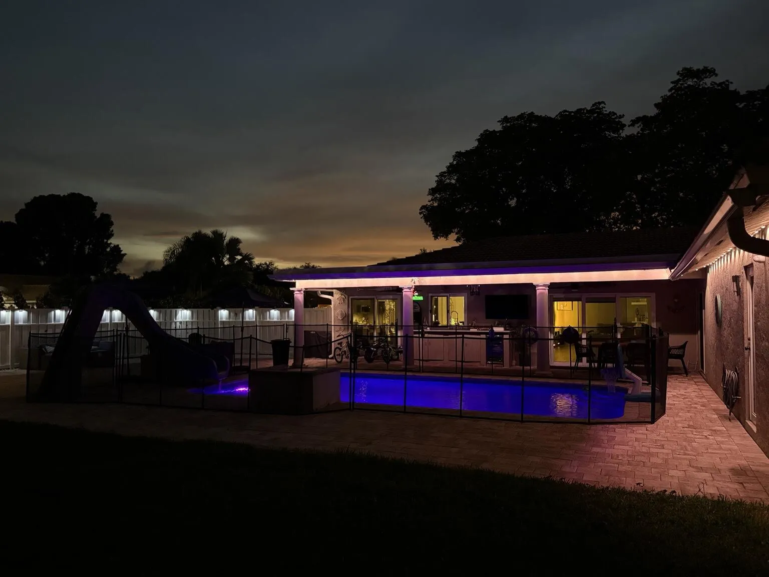 Backyard at night