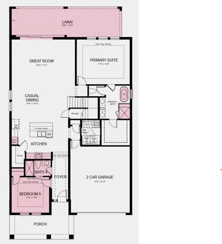 Additional Highlights Include: Impact windows, tray ceiling pkg, shower at bath four, pocket sliding door at great room, 8' interior doors, and single pocket door at secondary bedroom to bath four.
