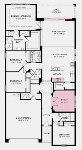 Additional Highlights Include: Impact windows. tray ceiling pkg, pocket sliding door at great room, 8' interior doors, and outdoor kitchen rough-in.