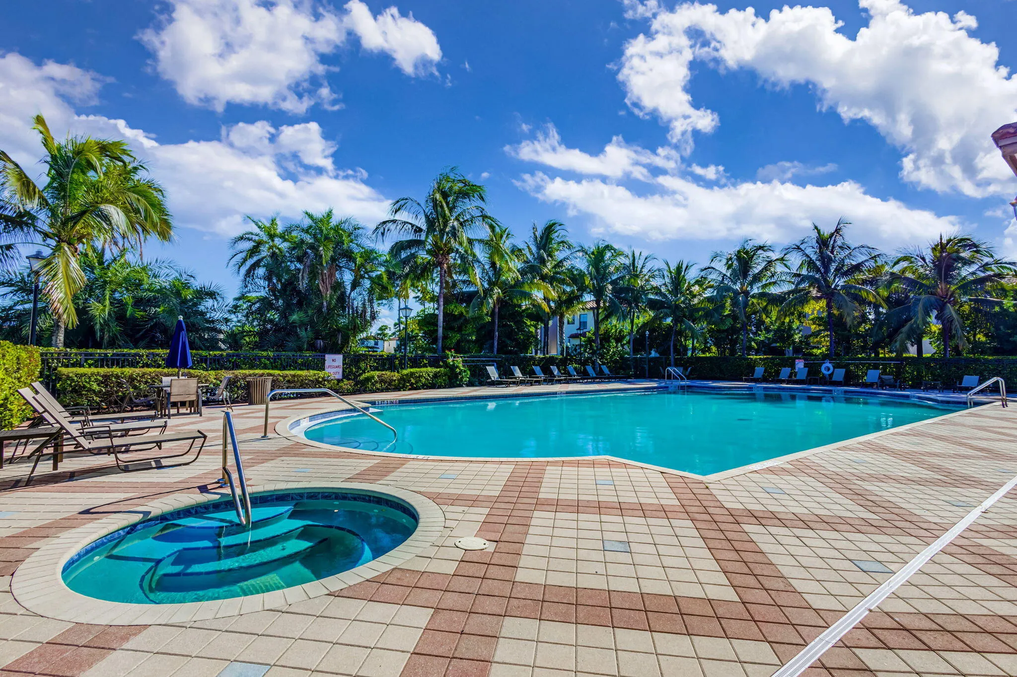 Take a dip in the sparkling community pool or relax in the hot tub.
