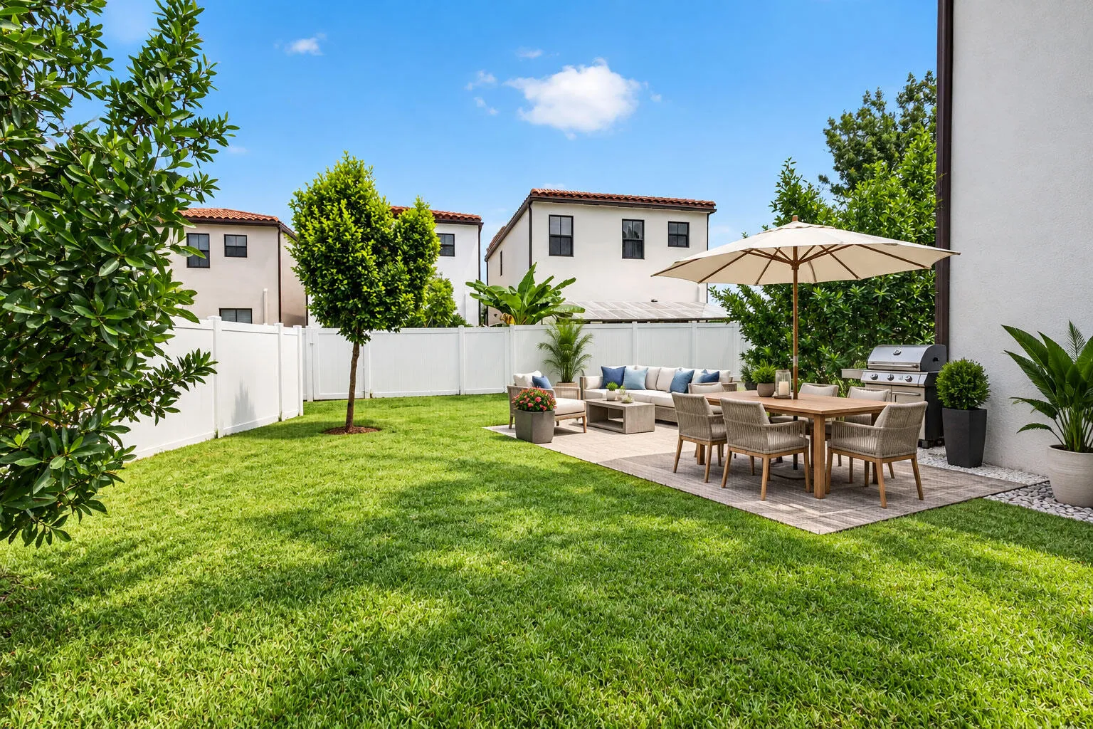 Imagine family cook outs! Virtually staged.