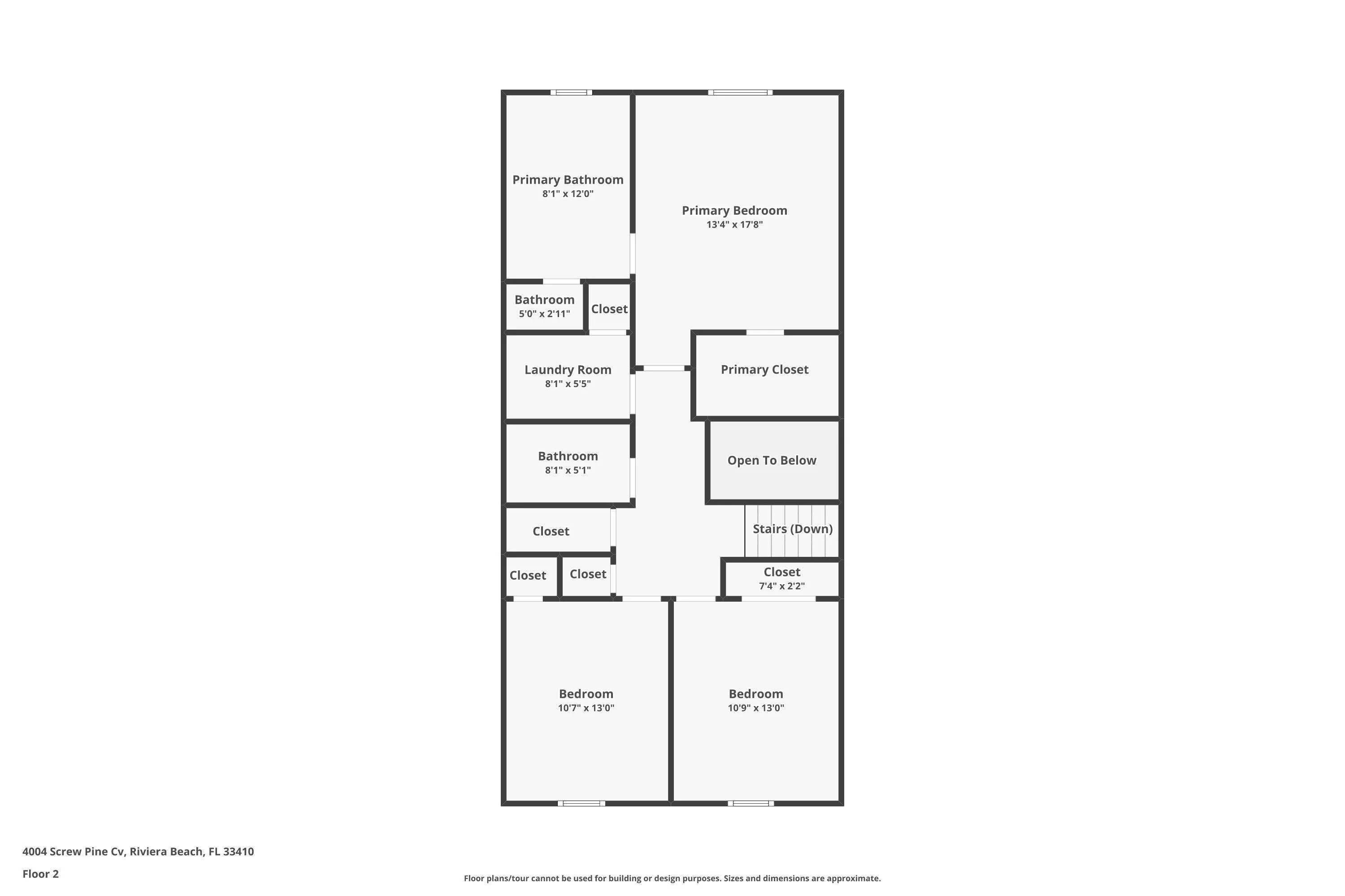 Floor plan upstairs.